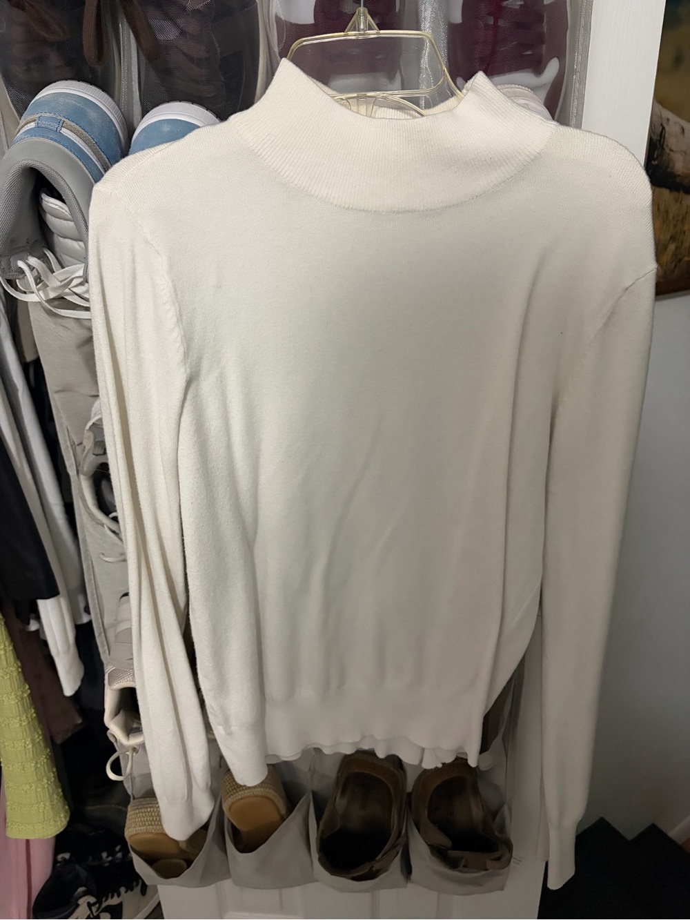Flying Monkey Cream Mock Neck Long Sleeve Sweater